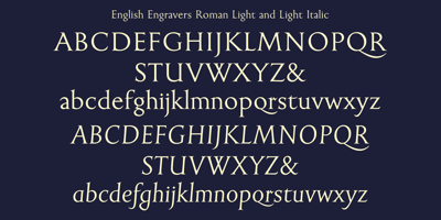 Font visual image of English Engravers Roman