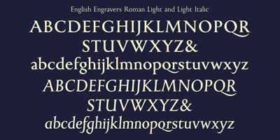 Font visual image of English Engravers Roman