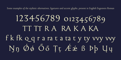 Font visual image of English Engravers Roman