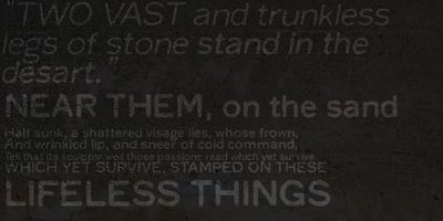 Font visual image of Worn Gothic&trade;