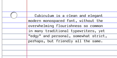 Font visual image of Cubiculum