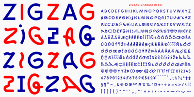 Font visual image of Zigzag