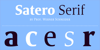 Font visual image of Satero&reg Serif