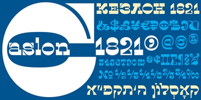 Font visual image of Caslon1821
