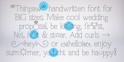 Font visual image of Thinpaw