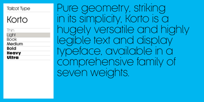 Font visual image of Korto