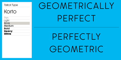 Font visual image of Korto
