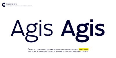 Font visual image of Agis