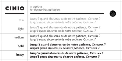 Font visual image of Cinio&trade;