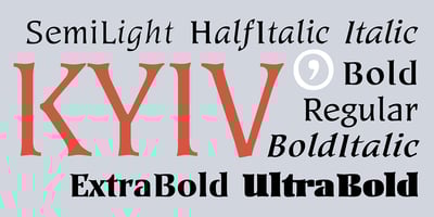 Font visual image of Kyiv