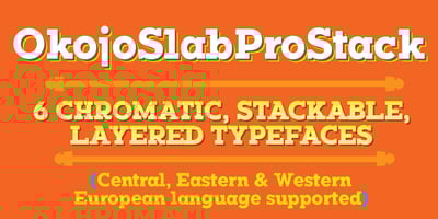Font visual image of Okojo Slab Pro Stack