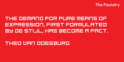 Font visual image of Architype Van Doesburg&trade;