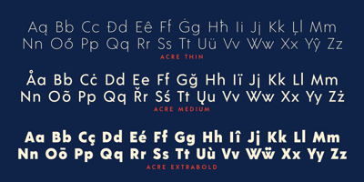 Font visual image of Acre