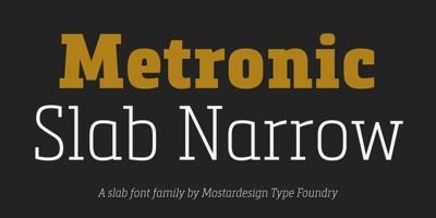 Font visual image of Metronic Slab Narrow