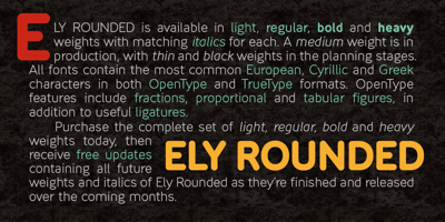 Font visual image of Ely Rounded