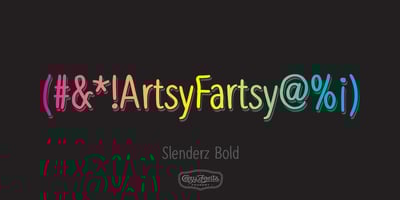 Font visual image of Slenderz
