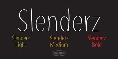 Font visual image of Slenderz