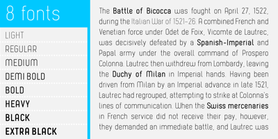 Font visual image of Borba