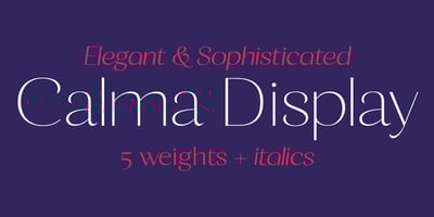 Font visual image of Calma Display