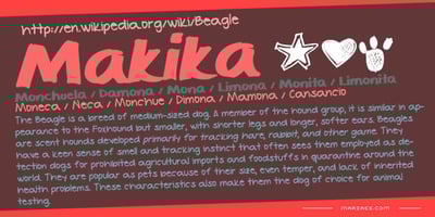 Font visual image of Makika&trade;