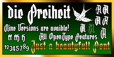 Font visual image of Freiheit