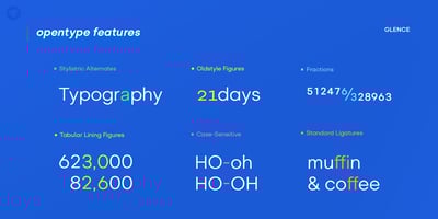 Font visual image of Glence