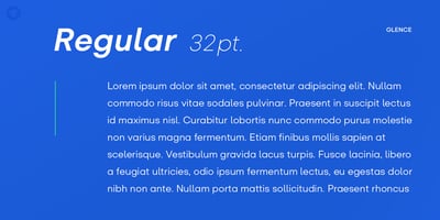 Font visual image of Glence