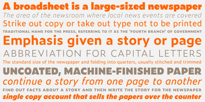 Font visual image of Zeitung Pro