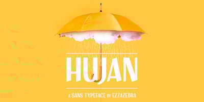 Font visual image of Hujan