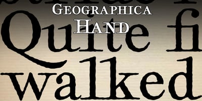 Font visual image of Geographica Hand&trade;