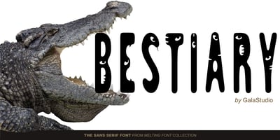 Font visual image of GS Slim One Bestiary