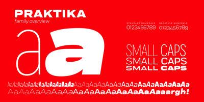 Font visual image of Praktika