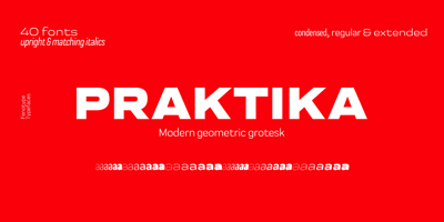 Font visual image of Praktika