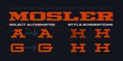 Font visual image of Mosler