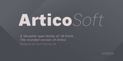 Font visual image of Artico Soft