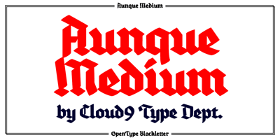 Font visual image of Aunque