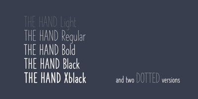 Font visual image of The Hand