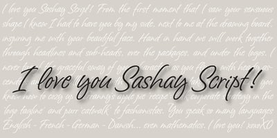 Font visual image of Sashay Script