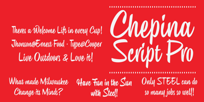Font visual image of Chepina Script