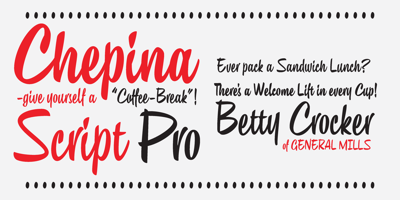 Font visual image of Chepina Script
