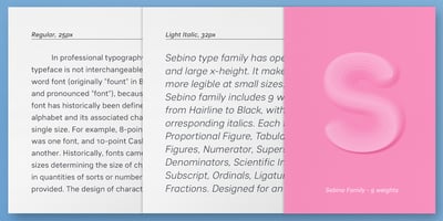 Font visual image of Sebino Soft