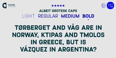 Font visual image of Albeit Grotesk Caps