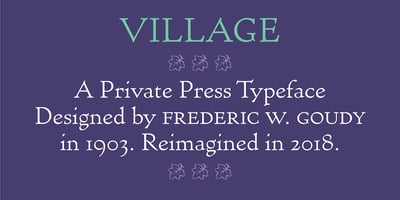 Font visual image of Village