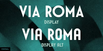 Font visual image of Via Roma Display