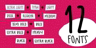 Font visual image of Fajny