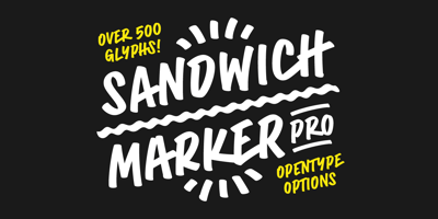 Font visual image of Sandwich Marker Pro