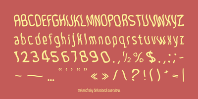 Font visual image of Melancholy
