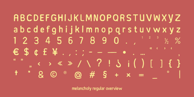Font visual image of Melancholy
