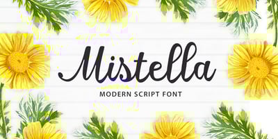 Font visual image of Mistella Script