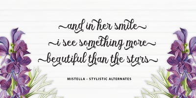 Font visual image of Mistella Script